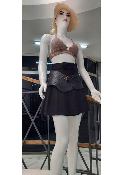 Eren Style Boho Antik Tokalı Doğal Taş Detaylı Hakiki Deri Kemer 84 Cm-98 Cm Siyah