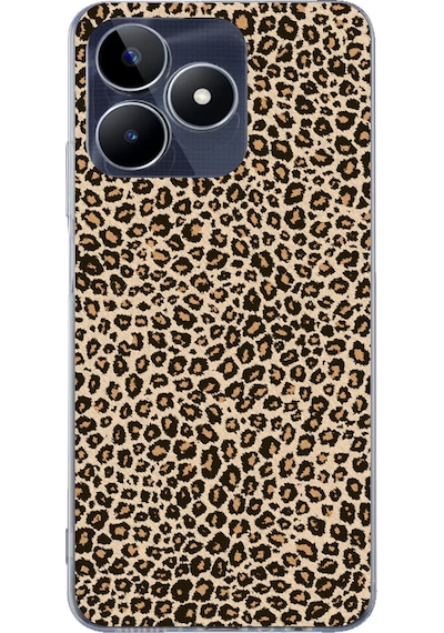 Realme C53 Uyumlu Leopar Tasarımlı Baskılı Silikon Kılıf Renkli