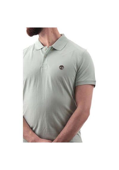 Timberland Tb0a6bx4 Millers River Sleeve Stretch Polo Açık Yeşil Erkek T-shirt Mavi