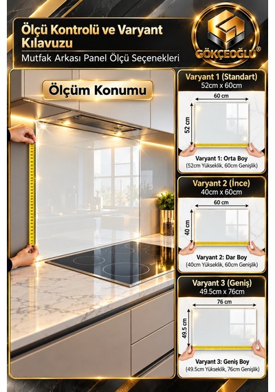 Gökçeoğlu Cam Mutfak Seti 3'lü Set Ocak Arkası Koruyucu Oval Şekilli 52x60 Cm Kesme Tahtası 20x30 Cm 4'lü Bardak Altlığı 10x10 Cm Çok Renkli