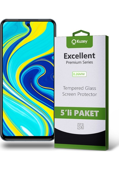 Xiaomi Redmi Note 9s ile Uyumlu Temperli Ekran Koruyucu Kırılmaz Cam Ekonomik 5'li Paket