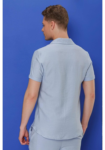 Efor G 1549 Slim Fit Mavi Klasik Gömlek Mavi