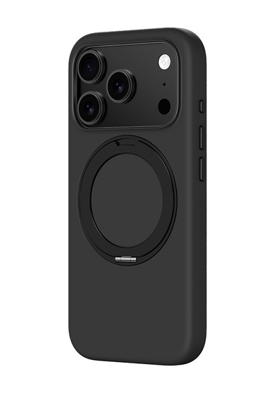 Apple Uyumlu iPhone 17 Pro Max Amazingthing Cloudie Magspin 360 Derece Standlı M-safe Kılıf Siyah Siyah