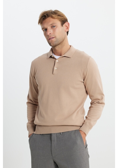 AC&Co / Altınyıldız Classics Erkek Bej Pamuklu Standart Fit Normal Kesim Polo Yaka Triko Kazak Bej AC&Co / Altınyıldız Classics Erkek Bej Pamuklu Standart Fit Normal Kesim Polo Yaka Triko Kazak Bej