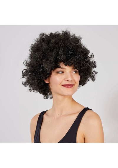 Siyah Renk Kıvırcık Afro Bonus Peruk Lisinya