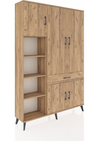 Arges Dolap 8 Raflı Tek Çekmeceli 5 Kapaklı 132x30x195 Çam-çam/çam Atlas Çam/atlas Çam Arges Dolap 8 Raflı Tek Çekmeceli 5 Kapaklı 132x30x195 Çam-çam/çam Atlas Çam/atlas Çam