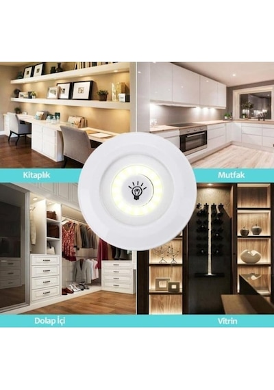 Kablosuz Uzaktan Kumandalı 3lü Led Lamba Seti
