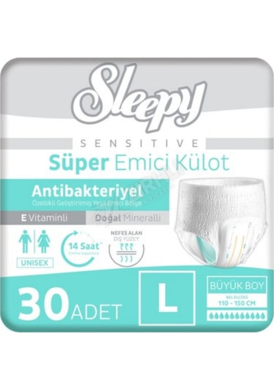 Sleepy Antibakteriyel Emici Külot L Boy 30'lu Diğer