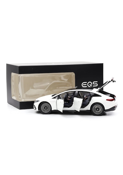 1:18 Ölçek Nzg 2022 Mercedes Benz Eqs V297 Opalite White Diecast Metal Minyatür Model Araba 25cm