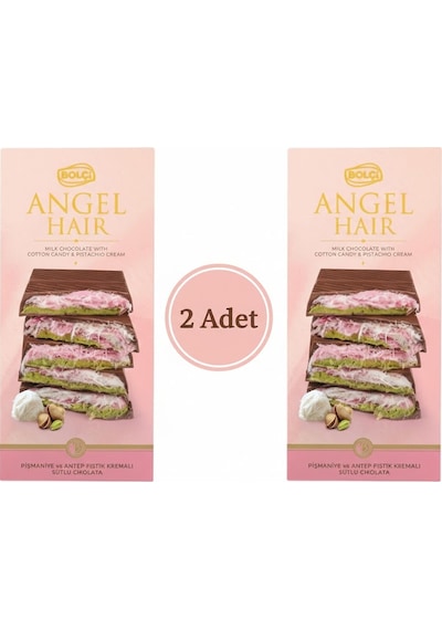 Bolçi Angel Hair Antep Fıstık Dolgulu Ve Pişmaniyeli Sütlü Çikolata 170 G 2 Adet