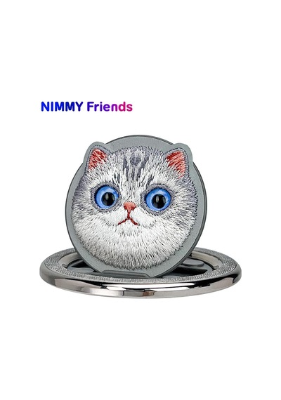 Magsafe Uyumlu Big Eyes Tasarım Değiştirilebilir Manyetik 3d Nakışlı Kedili Telefon Standı 2.0