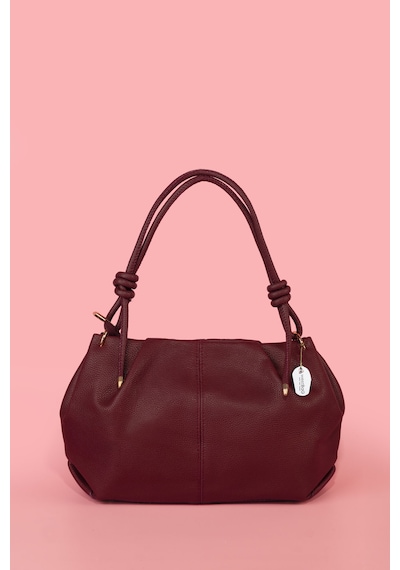 Westbag Kadın Dokulu Büzgülü Premium El Ve Omuz Çantası Bordo