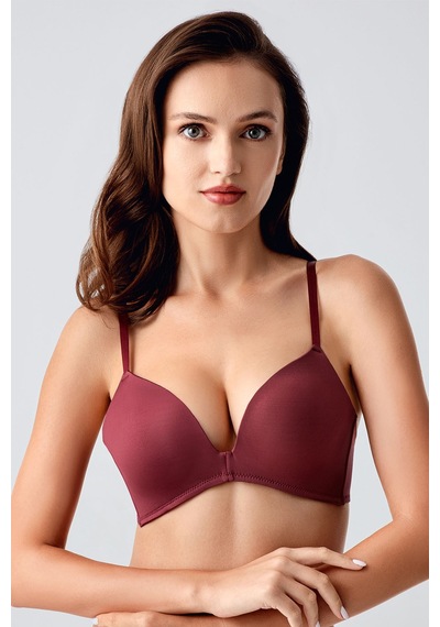 Newbra Lıngerıe Kadın Destekli C Cup Basic Sütyen Bordo