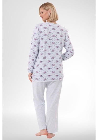 Mecit Pijama Mecit 6314 Mavi Kadın Büyük Beden Pijama Takımı Mavi