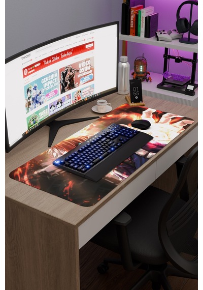 Shoto Todoroki Anime V2 - 90x40 Xxl Gaming Kauçuk Kaymaz Taban Mouse Pad Fare Altlığı
