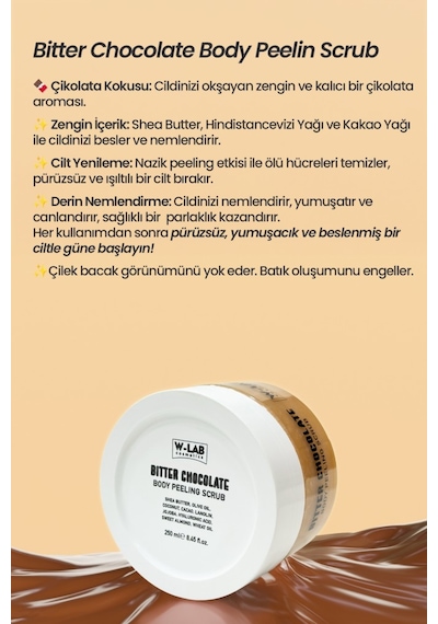 W-Lab Cosmetics Bitter Chocolate Body Peeling Scrub 250 Ml