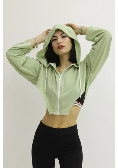 Lukas Kapşonlu Yan Dekolteli Sweat Yeşil - P-019669