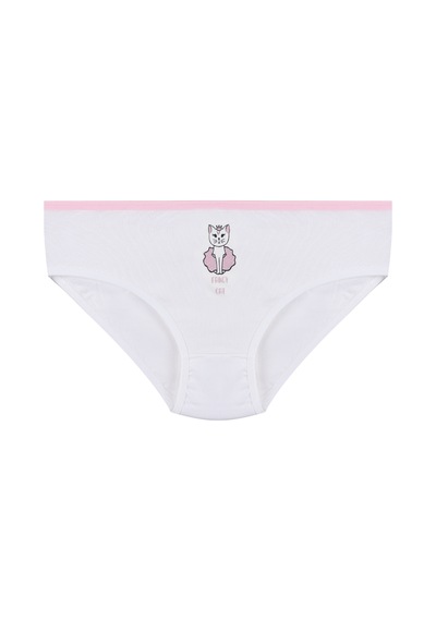 Kız Çocuk 6'lı Sevimli Fare Desenli Slip 1054 Beyaz