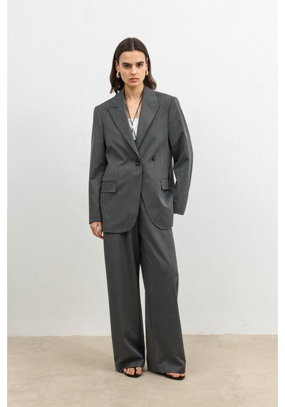 Antioch Kruvaze Kadın Blazer Gri