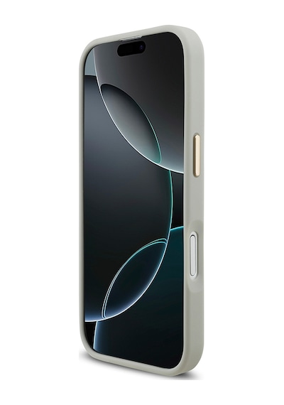 Apple Uyumlu iPhone 17 Kılıf Lacoste Lisanslı M-safe Özellikli Champs Elysees Pu Deri Tasarımlı Kapak Gri Gri