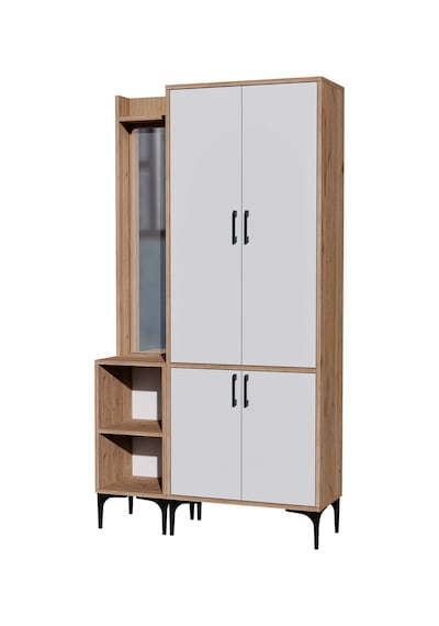 Set 5042-5032 Royal Sol Aynalı 4 Kapaklı 5 Askılı 2 Raflı Portman