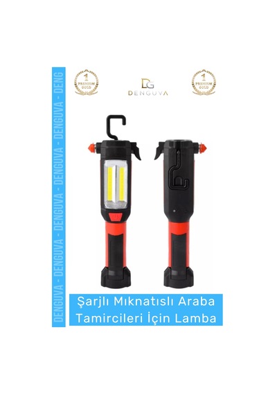Ledlamba Şarj Edilebilir Mıknatıslı Led Fener Atölye Çalışma Güçlü Araba Tamircileri İçin Lamba
