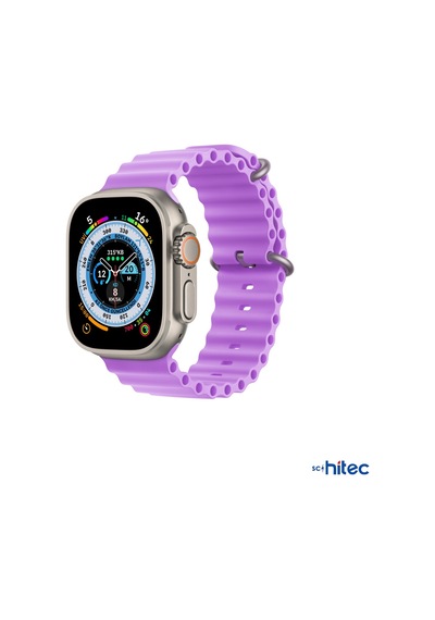 Schitec 42-49mm Yeni Nesil Apple Uyumlu  Watch Akıllı saat kordon silikon Mor
