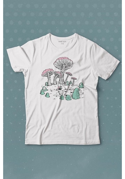 Mashroom Forrest Mantar Orman Outdoor Retro Baskılı Tişört Çocuk T-shirt 001