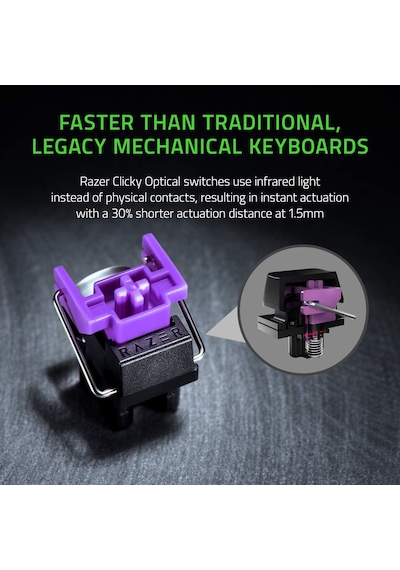 Razer Huntsman Mini Mor Anahtar - Opto-mekanik Anahtarlı Kompak