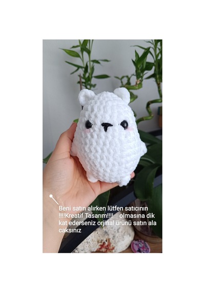 Amigurumi Beyaz Kutup Ayısı Peluş Oyun Arkadaşı