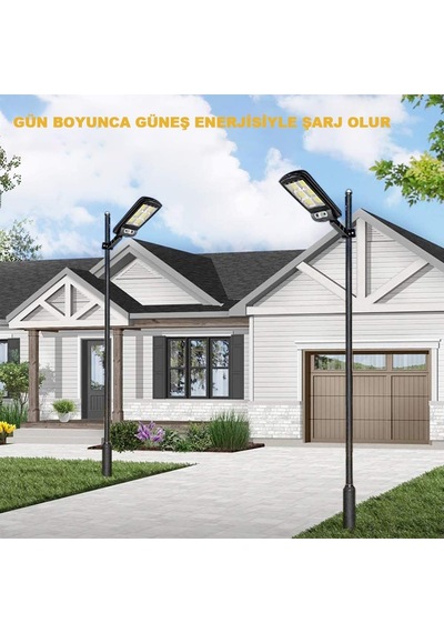 Solar Güneş Enerjili Bahçe Led Aydınlatma 120 Led Aydınlatma Uzaktan Kumandalı Hareket Sensörlü Gece Sensörlü