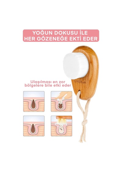 Yüz Ve Cilt Bakım Temizleme Fırçası Ultra Yumuşak Ipek Kıl, Siyah Nokta Karşıtı, Doğal Ahşap Saplı