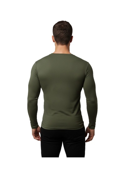 Deepsea Erkek Haki Uzun Kollu Dar Kalıp Ince Sıfır Yaka Sweatshirt 2300423 False Haki