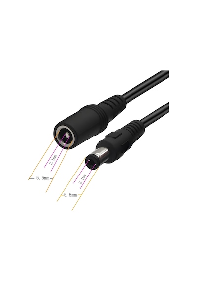 Speeduf Dc Adaptör Uzatma Kablosu 5 Metre 5.5 Mm X 2.1 Mm Dişi Er