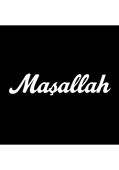 Maşallah Yazılı Oto Sticker Beyaz 13x2cm
