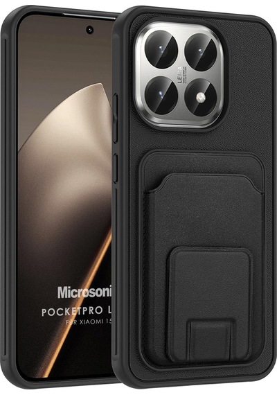 Microsonic Xiaomi 15t Kılıf Pocketpro Litchi Siyah -