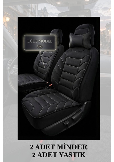 Focus 2005 Uyumlu Premium Lüks Siyah Renk 2 Adet Minder Ve Yastık