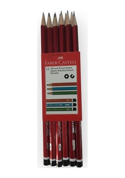 Faber Castell Löşeli Mercanlı Kurşun Kalem 12'li Paket Çok Renkli