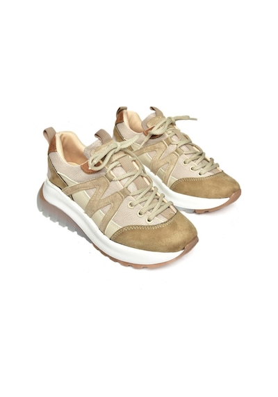 Fox Shoes S973113002 Vizon Süet Kadın Spor Ayakkabı Sneakers Vizon