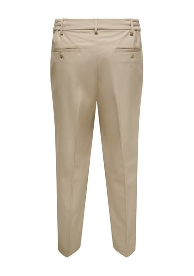 Only & Sons Erkek Chino Yandan Büzgülü Krem Pantolon - 22035160