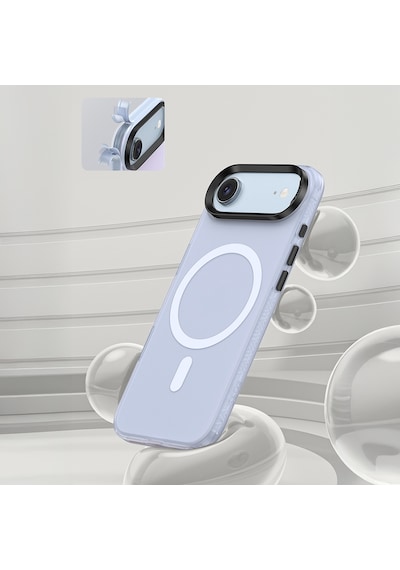Apple Uyumlu iPhone 17 Air  Kılıf M-safe Şarj Özellikli Benks Lucid Armor Magnetik Kapak Açık Mavi Açik Mavi