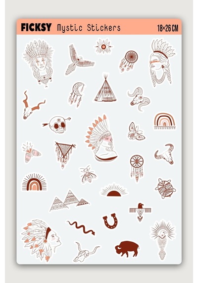 Mistik Sticker Seti - 29 Adet Etiket Çıkartma Diğer