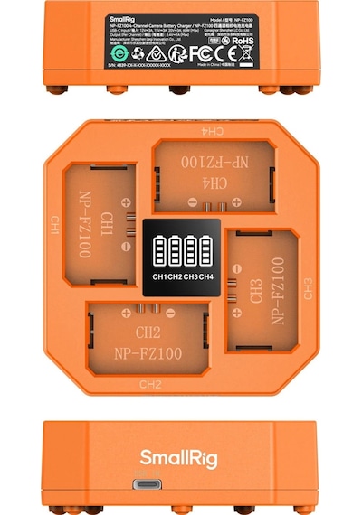 Smallrig 4839 Np-fz100 4 Kanallı Kamera Pil Şarj Cihazı Siyah