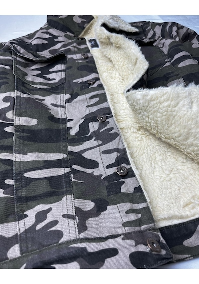 Alaska The Last Frontier R.lion Slim Fit Kürklü Kot Mont Premium Denim--koyu Kamuflaj-- Çok Renkli