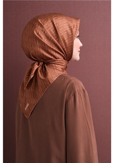 Armine Saf İpek Twill Eşarp 9625d 34 Gri - Siyah