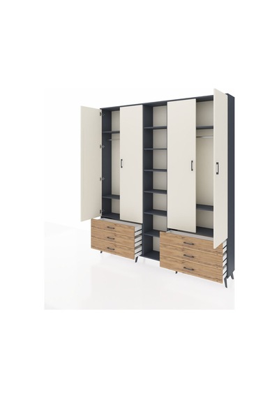 Arges Dolap 13 Raflı 6 Çekmeceli 2 Askılı 220x30x243 Antrasit-aytaşı/çam Aytası/atlas Çam Arges Dolap 13 Raflı 6 Çekmeceli 2 Askılı 220x30x243 Antrasit-aytaşı/çam Aytası/atlas Çam