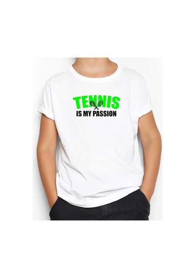 Zepplin Giyim Tennis is My Passion Beyaz Çocuk Tişört Beyaz