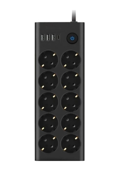 10'lu Termal Akım Korumalı Priz Seti - 3x Usb Ve 1x Type-c Giriş 0