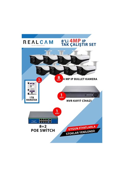8Li 4Mp Ip Kamera Sistemi Set