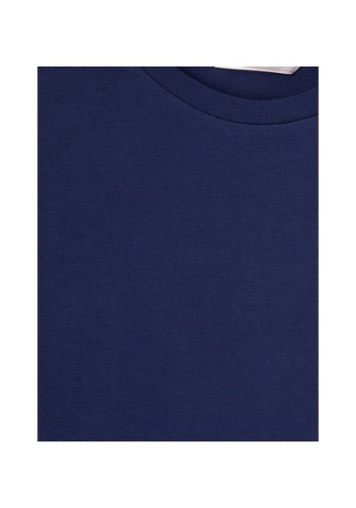 Lcw Dream Mavi Bisiklet Yaka Nakışlı Kadın Şortlu Pijama Takımı